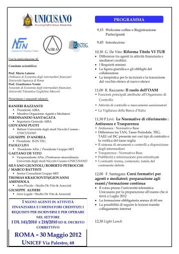 LEZIONI UNICUSANO SCARICARE